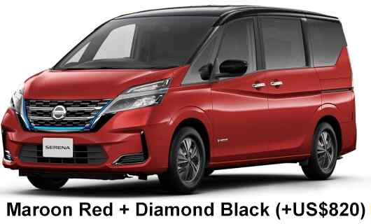 Nissan Serena e-power Color: Maroon Red Diamond Black