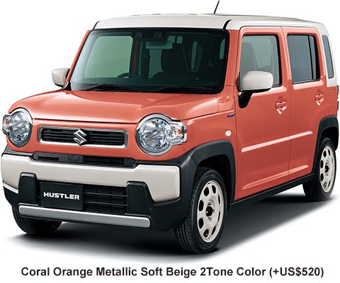 Suzuki Hustler Hybrid Color: Coral Orange Metallic Soft Beige 2 Tones Color