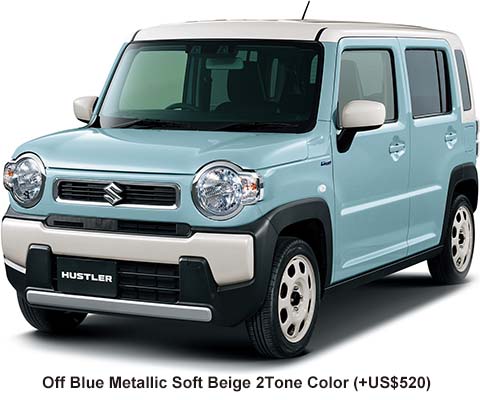 Suzuki Hustler Hybrid Color: Off Blue Metallic Soft Beige 2 Tones Color