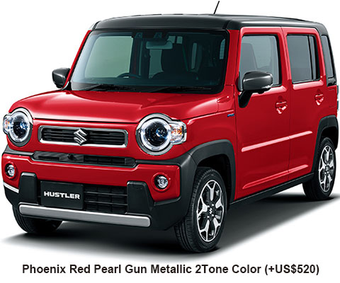 Suzuki Hustler Hybrid Color: Phoenix Red Pearl Gun Metallic 2 Tones Color