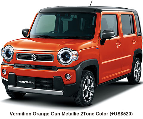 Suzuki Hustler Hybrid Color: Vermilion Orange Gun Metallic 2 Tones Color