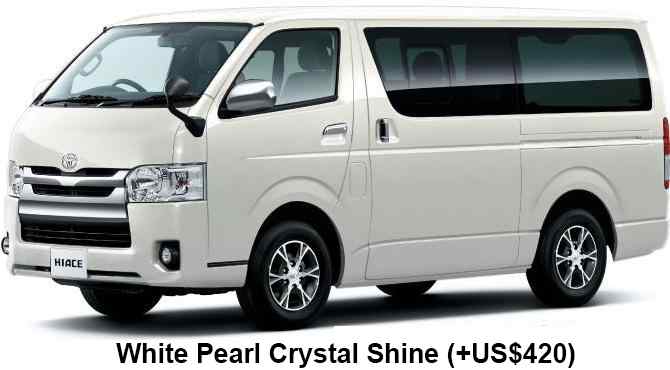 white toyota hiace van