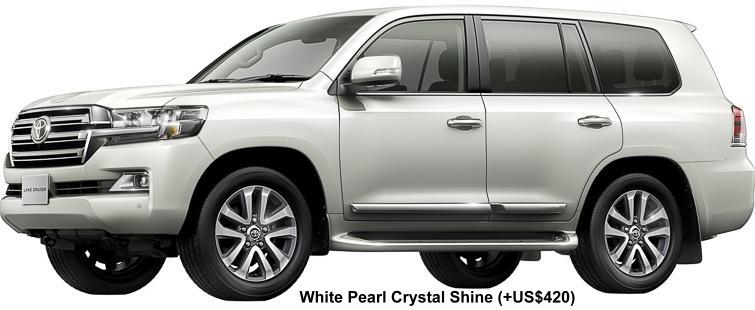 New Toyota Land Cruiser-200 Body color: White Pearl Crystal Shine (option color + US$ 420)