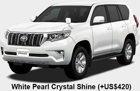 Toyota Land Cruiser Prado Color: White Pearl Crystal Shine