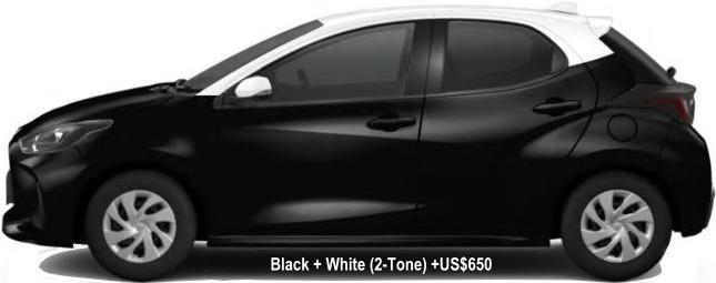 New Toyota Yaris body color: BLACK BODY  + WHITE ROOF (TWO TONE COLOR) +US$650