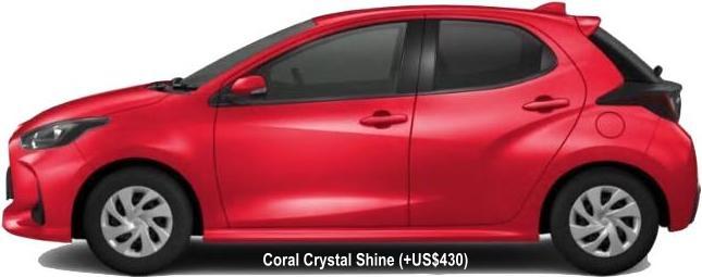 New Toyota Yaris body color: CORAL CRYSTAL SHINE (option color +US$430)