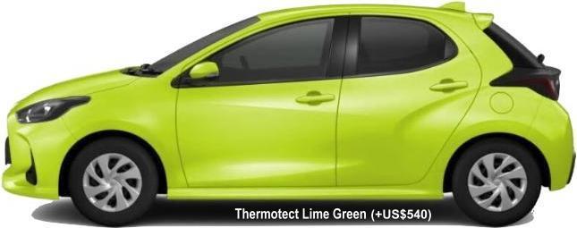 New Toyota Yaris body color: THERMOTECT LIME GREEN (option color +US$540)