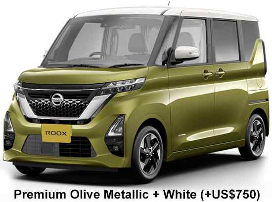 Nissan Dayz Roox Highway Star Color: Premium Olive Metallic + White