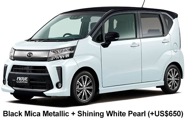 Daihatsu Move Custom Color: Black Mica Metallic + Shining White Pear