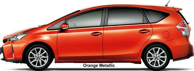 New Toyota Prius Alpha body color: ORANGE METALLIC