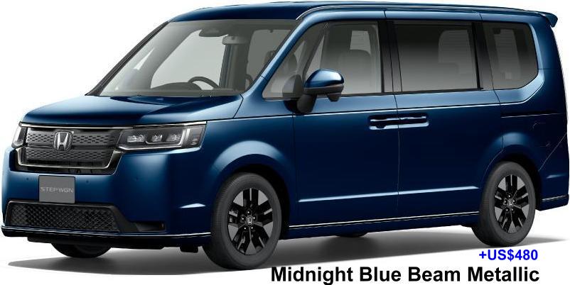 New Honda Step Wagon body color: Midnight Blue Beam Metallic (Option color + US$ 480)