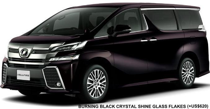 New Toyota Vellfire body color: BURNING BLACK CRYSTAL SHINE GLASS FLAKES (option color +US$620)