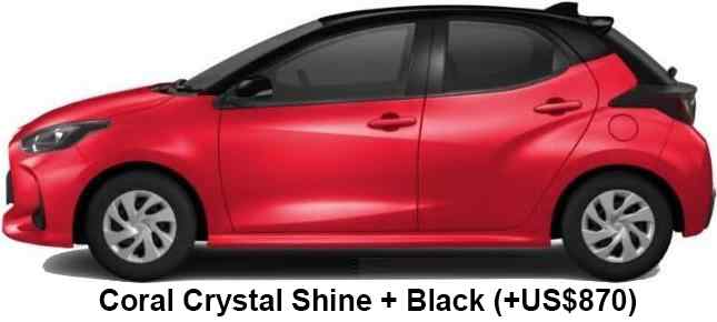 Toyota Yaris Hybrid Color: 2Tone Coral Crystal Shine Black