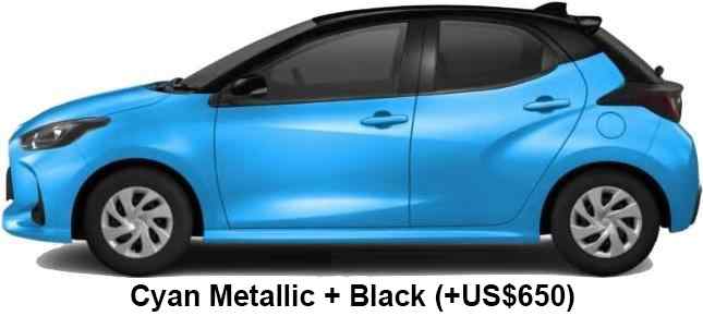 Toyota Yaris Hybrid Color: 2Tone Cyan Metallic Black